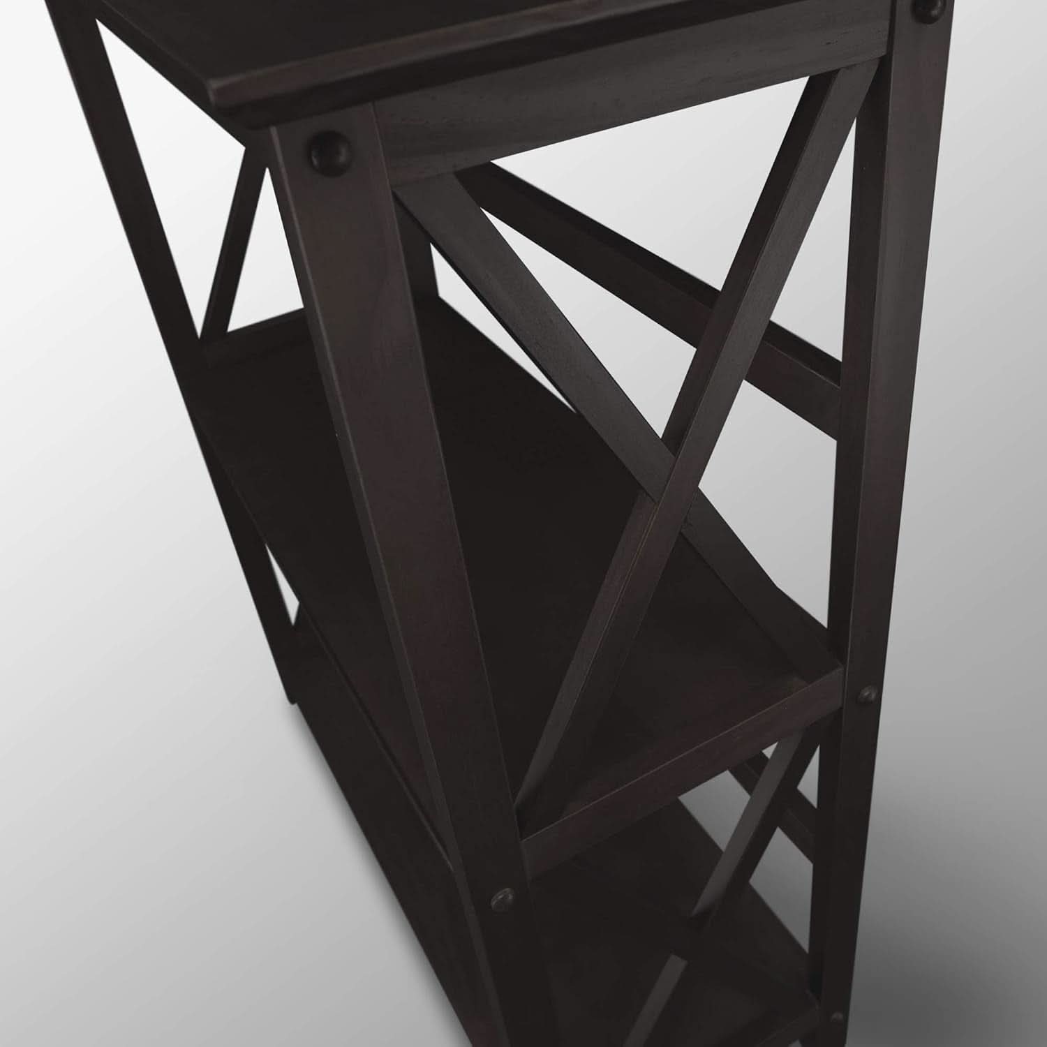 Montego 3 Shelf Bookcase Black Solid Wood Construction