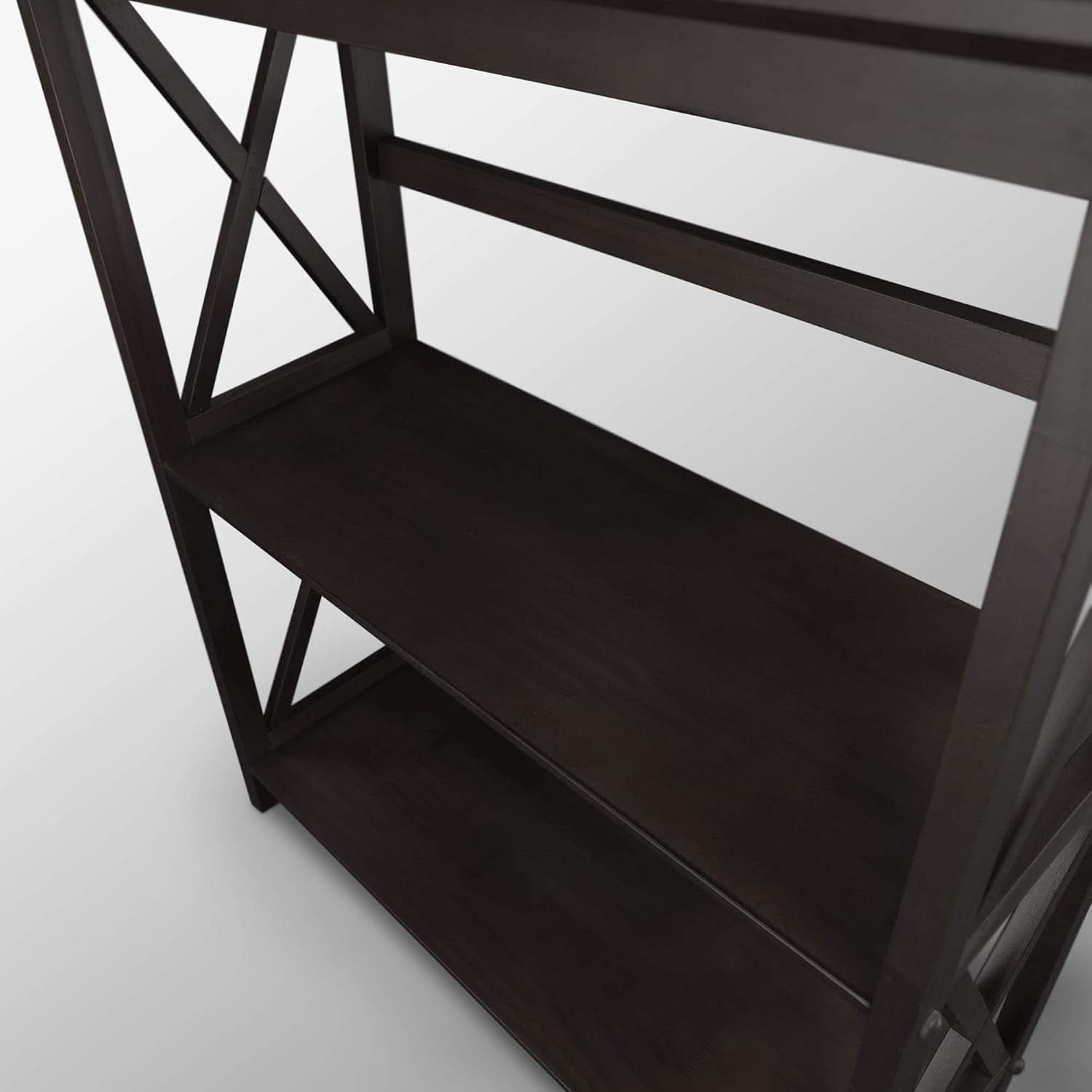 Montego 3 Shelf Bookcase Black Solid Wood Construction