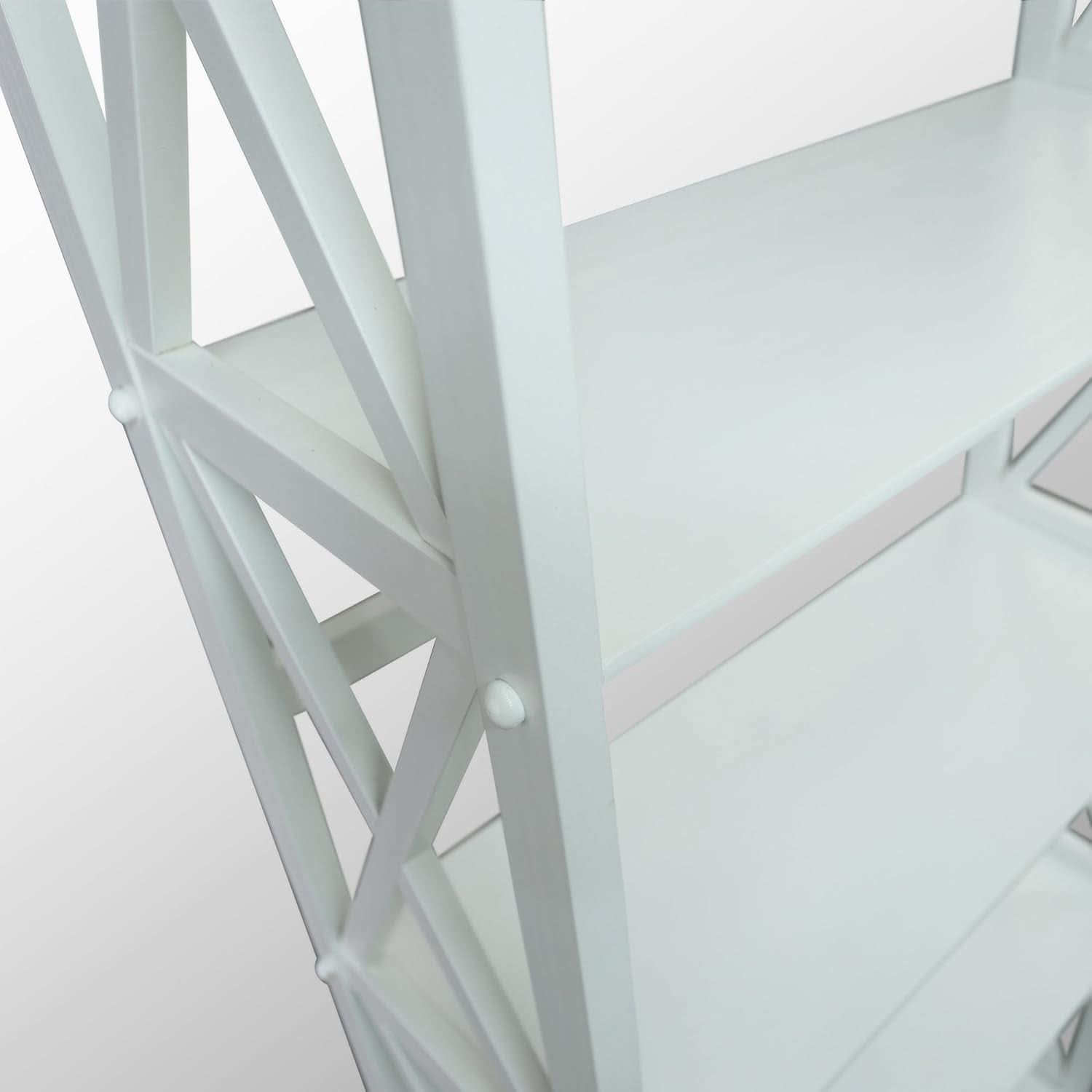 Montego 3 Shelf Bookcase White Modern X Design Storage