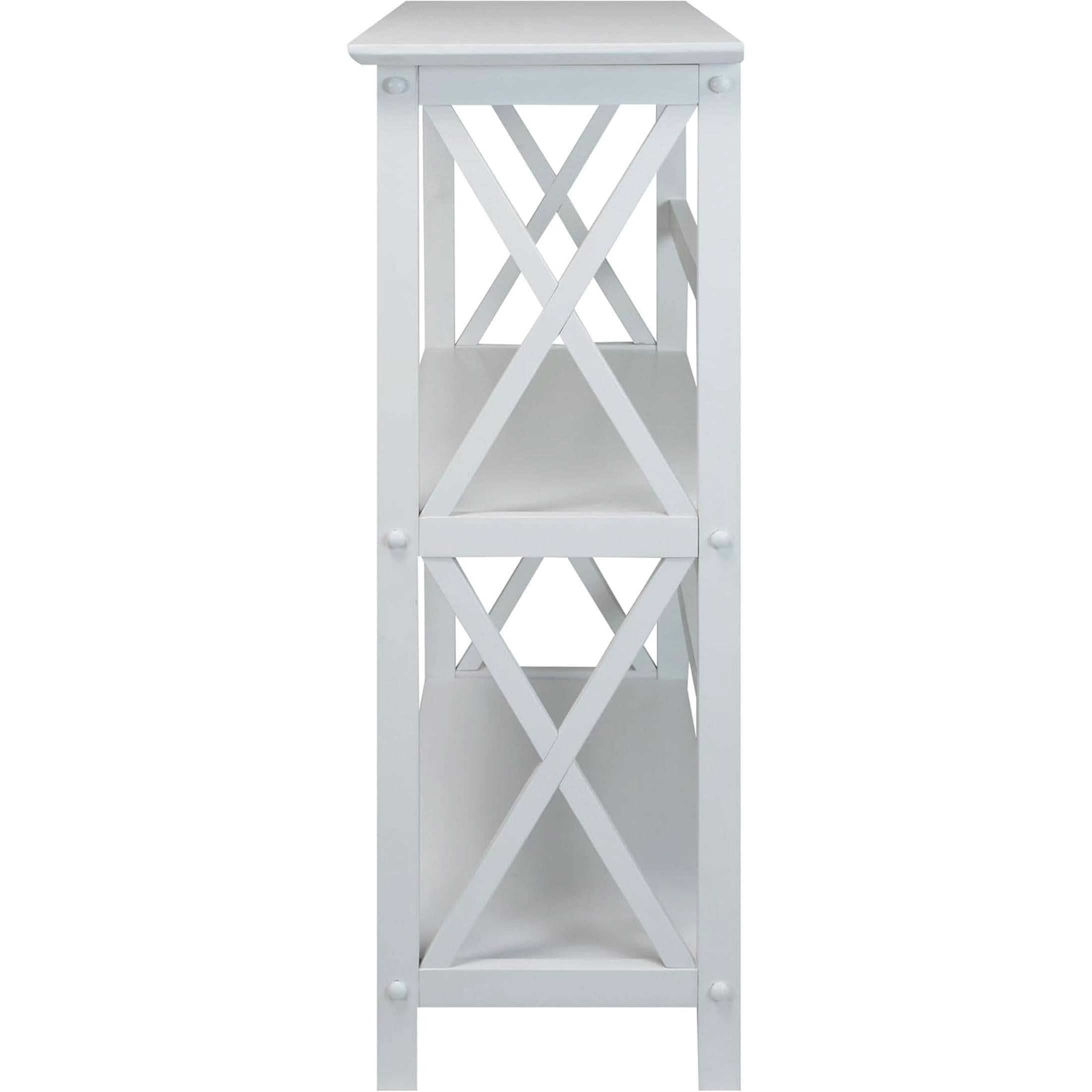 Montego 3 Shelf Bookcase White Modern X Design Storage