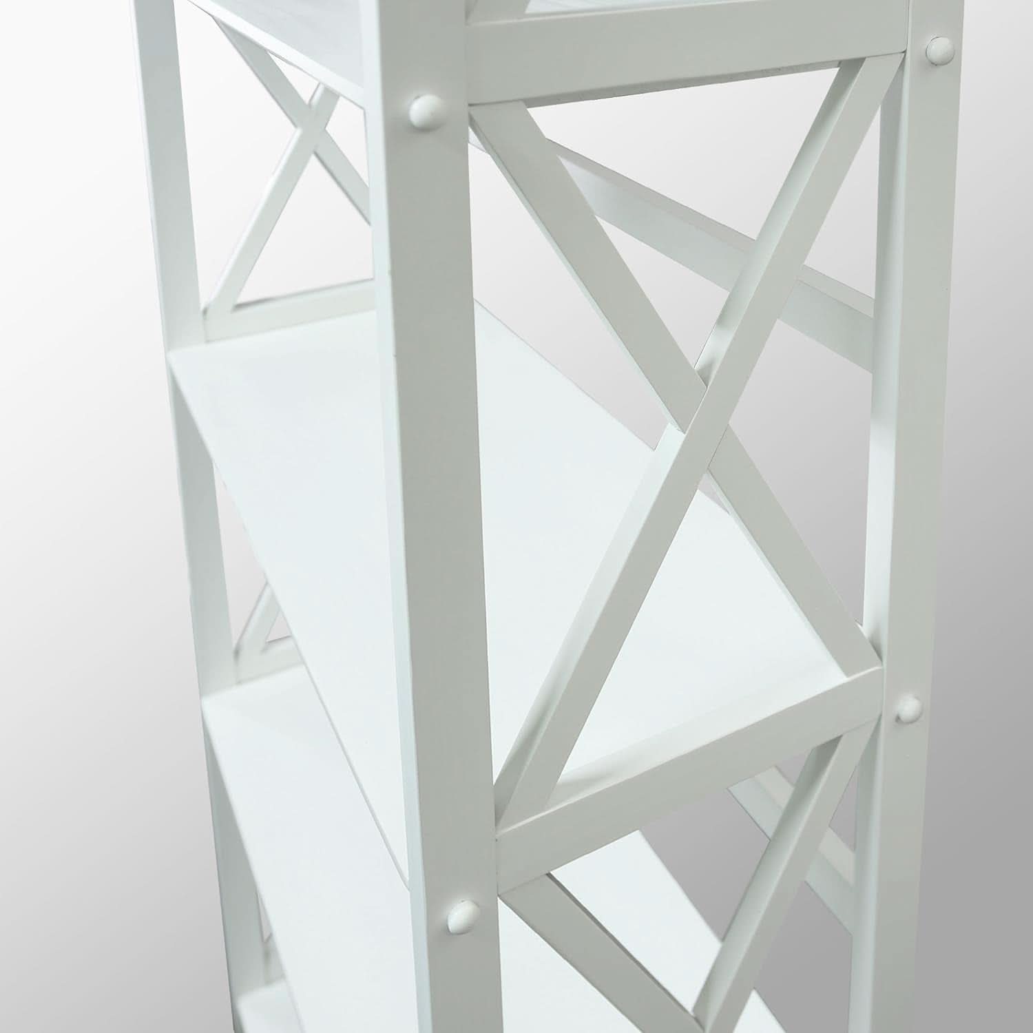 Montego 3 Shelf Bookcase White Modern X Design Storage