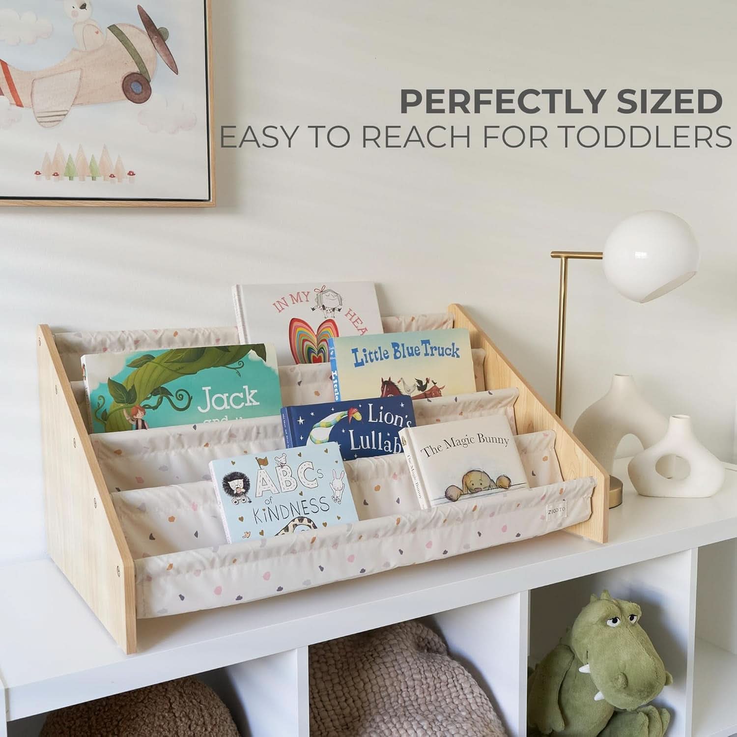 Montessori Kids Bookshelf 28.7x15.7x13.6 Nursery Organizer