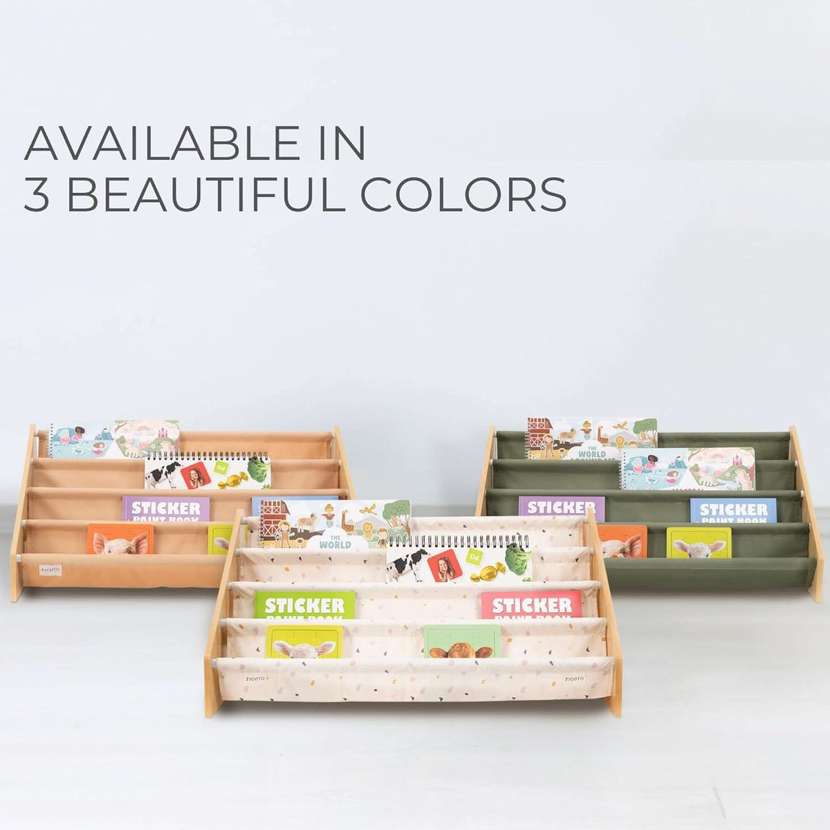 Montessori Kids Bookshelf 28.7x15.7x13.6 Nursery Organizer
