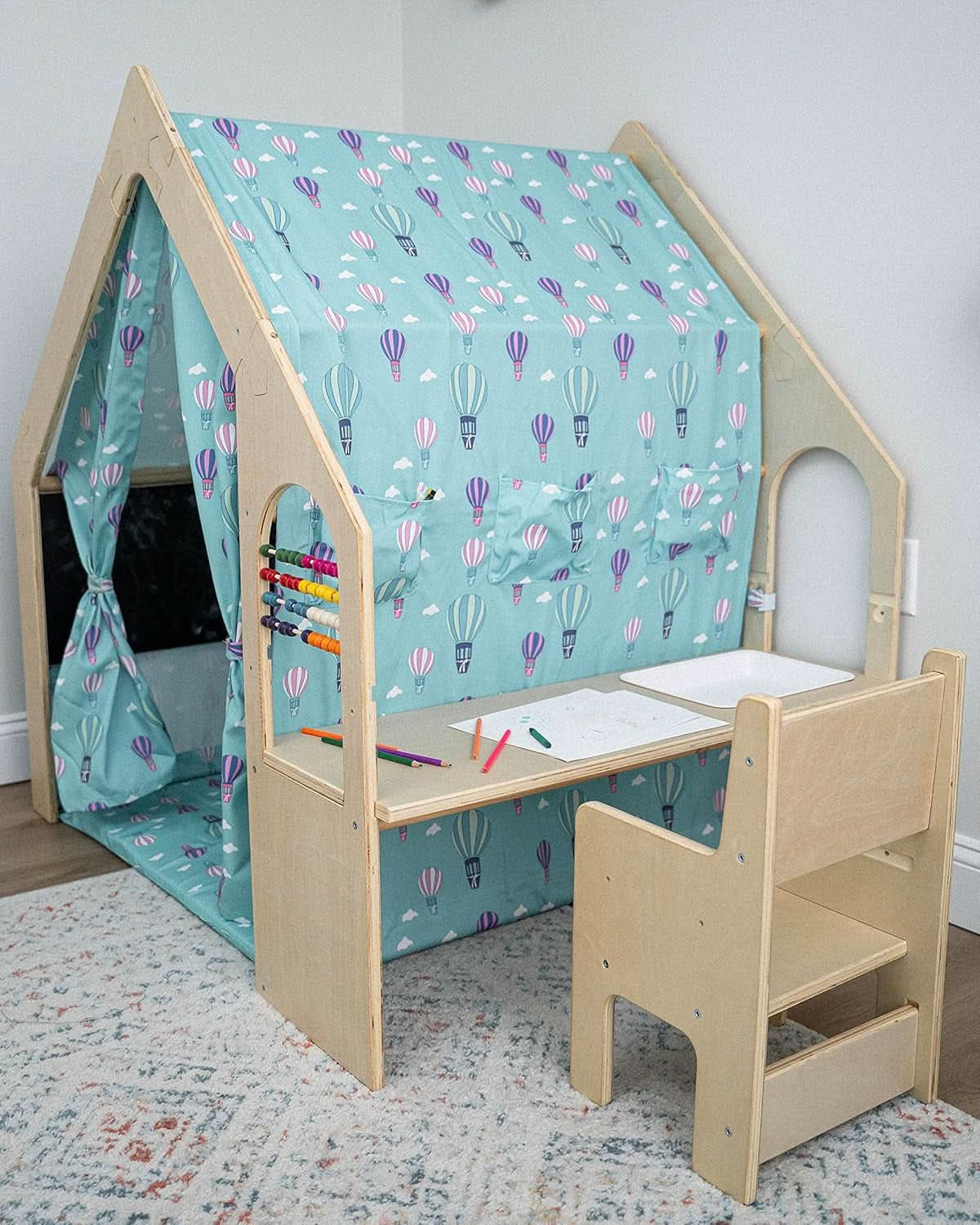 Montessori Style Indoor Playhouse Desk Chair Chalkboard
