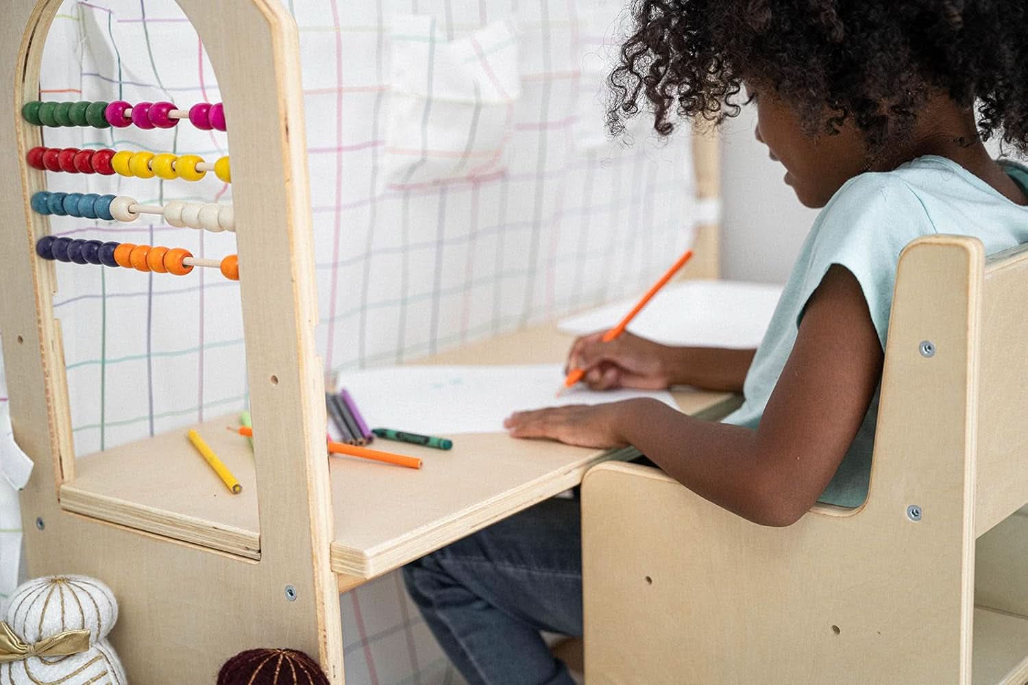 Montessori Style Indoor Playhouse Desk Chair Chalkboard