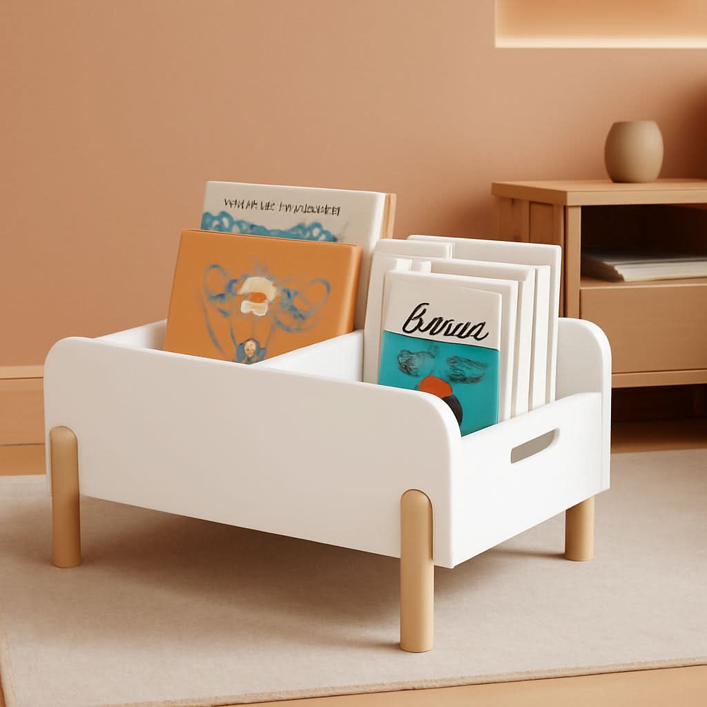 Montessori Toddler Bookshelf With Adjustable Dividers