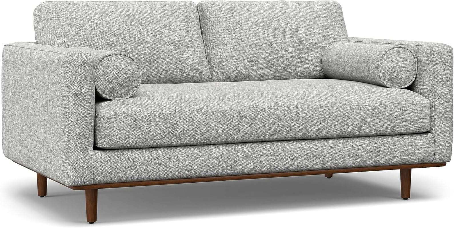 Morrison 72 Inch Mid Century Modern Sofa Set Mist Grey