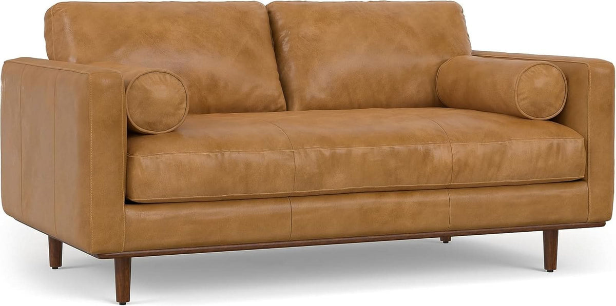 Morrison Sofa With Ottoman Set 72 Inch Wide Genuine Leather