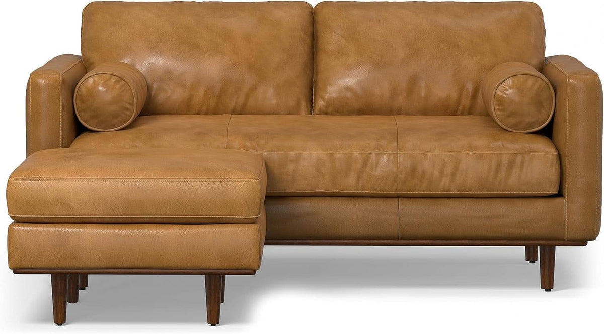 Morrison Sofa With Ottoman Set 72 Inch Wide Genuine Leather