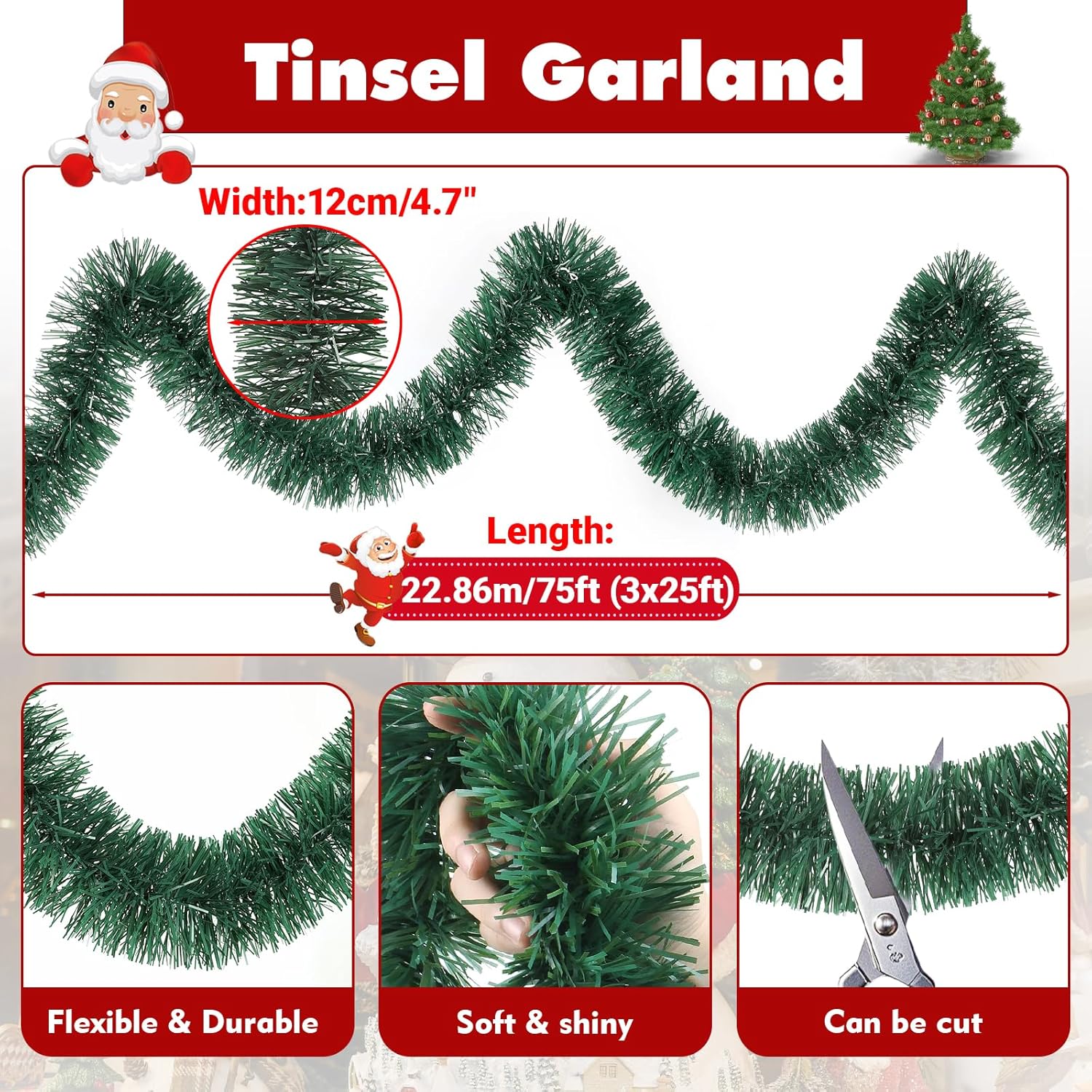 Mountain Pine Classic Green Garland - 25 feet