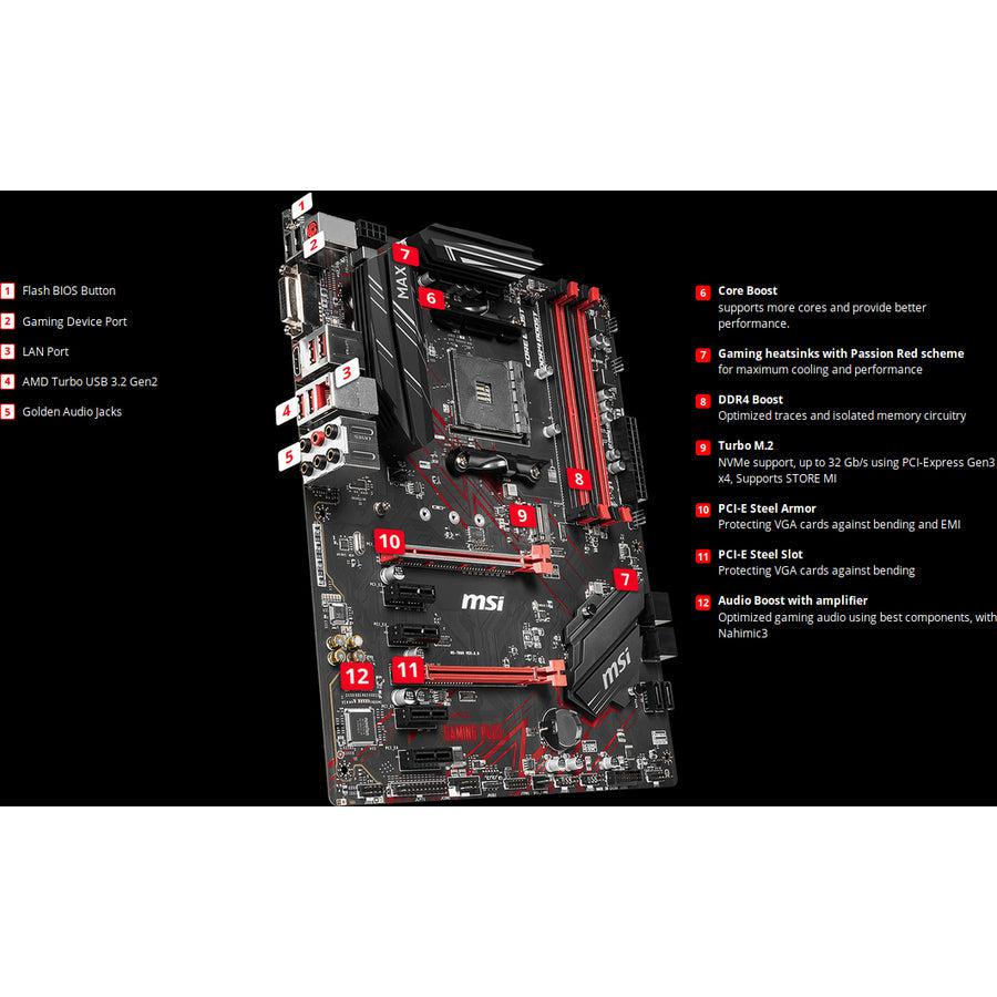 Msi B450 Gaming Plus Max Am4 Amd B450 Sata 6Gb/S Atx Amd Motherboard