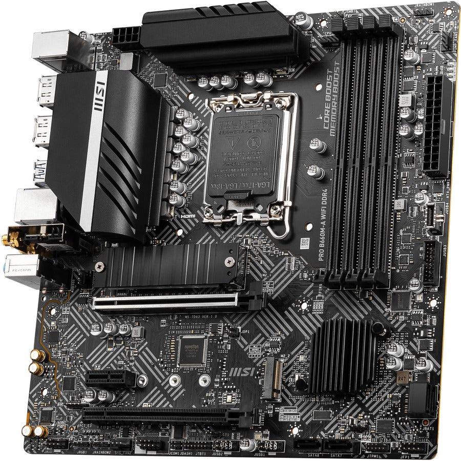 Msi B660M-A Wifi Ddr4 Desktop Motherboard - Intel B660 Chipset - Socket Lga-1700 - Intel Optane Memory Ready - Micro Atx