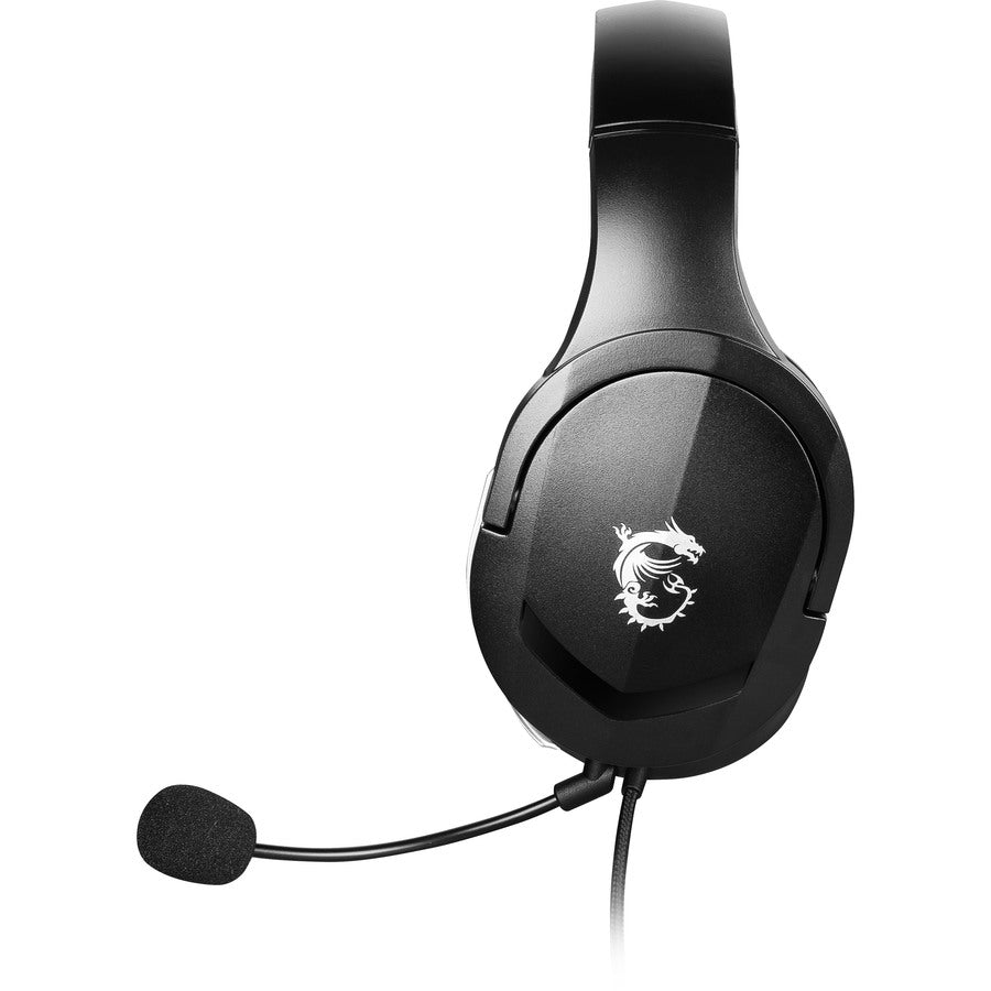 Msi Immerse Gh20 Gaming Headset '3.5Mm Inline With Audio Splitter Accessory, Black, 40Mm Drivers, Unidirectional Mic, Pc & Cross-Platform Compatibility'