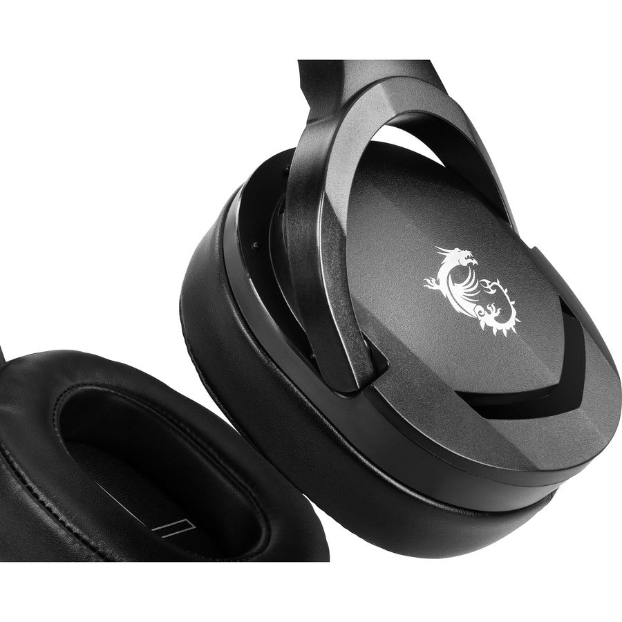 Msi Immerse Gh20 Gaming Headset '3.5Mm Inline With Audio Splitter Accessory, Black, 40Mm Drivers, Unidirectional Mic, Pc & Cross-Platform Compatibility'