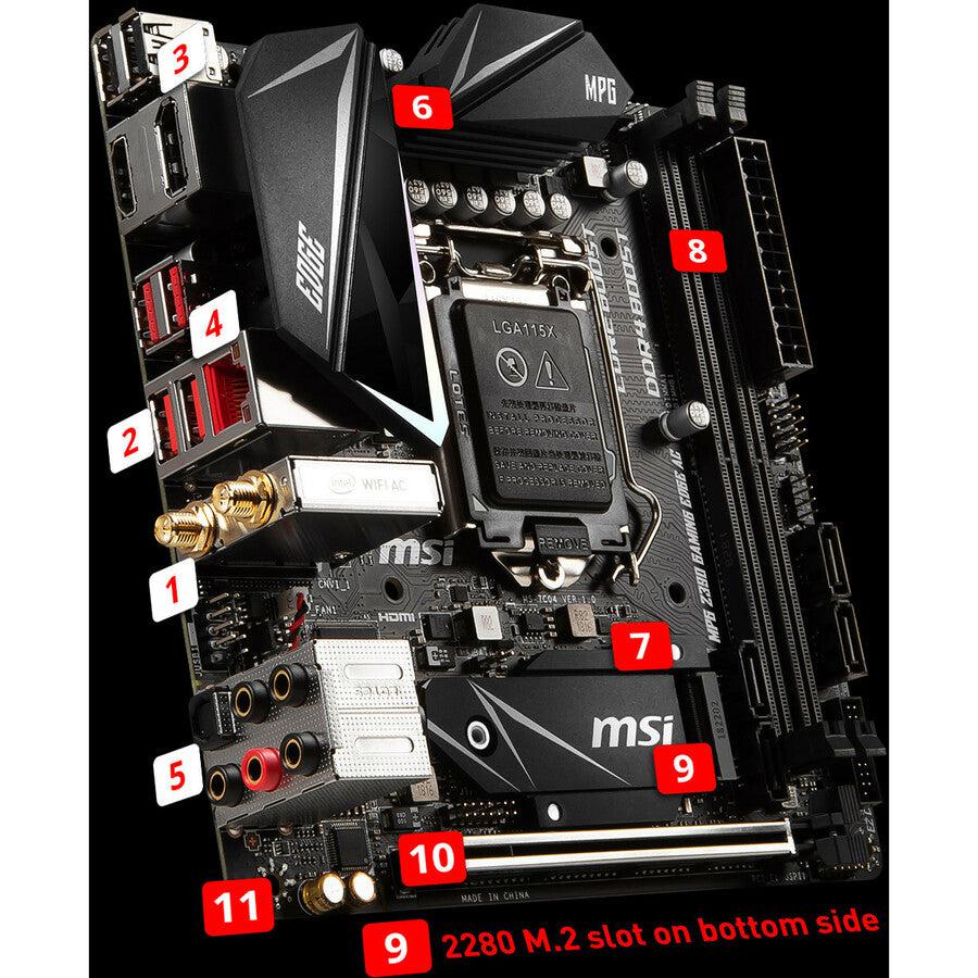 Msi Mpg Z390I Gaming Edge Ac Lga 1151 (300 Series) Intel Z390 Hdmi Sata 6Gb/S Usb 3.1 Mini Itx Intel Motherboard
