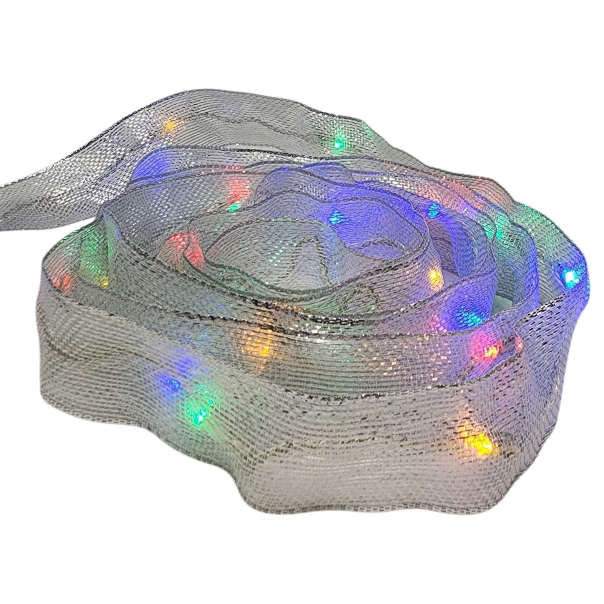 Multi-Color Iridescent LIghted 9 Foot Ribbon