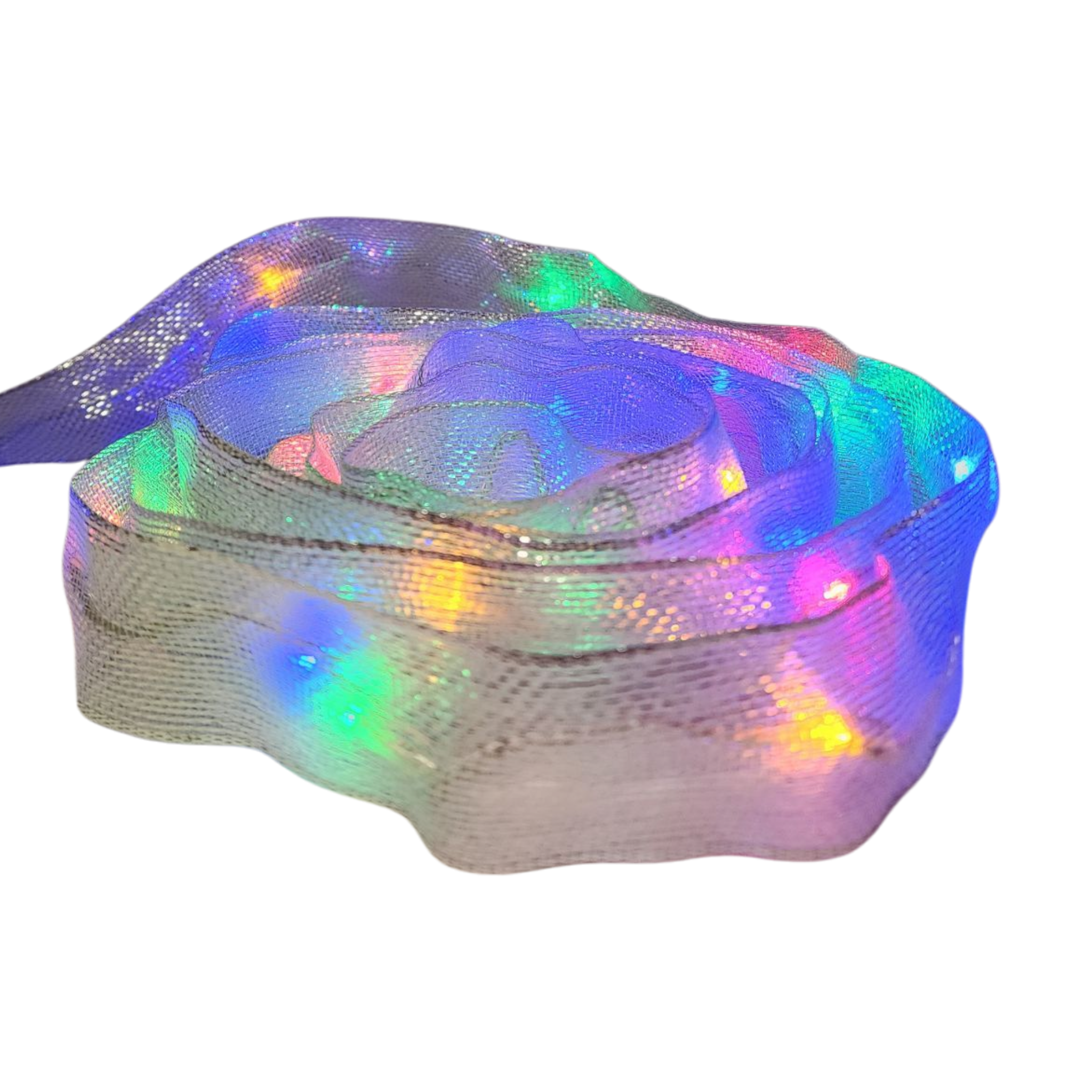 Multi-Color Iridescent LIghted 9 Foot Ribbon