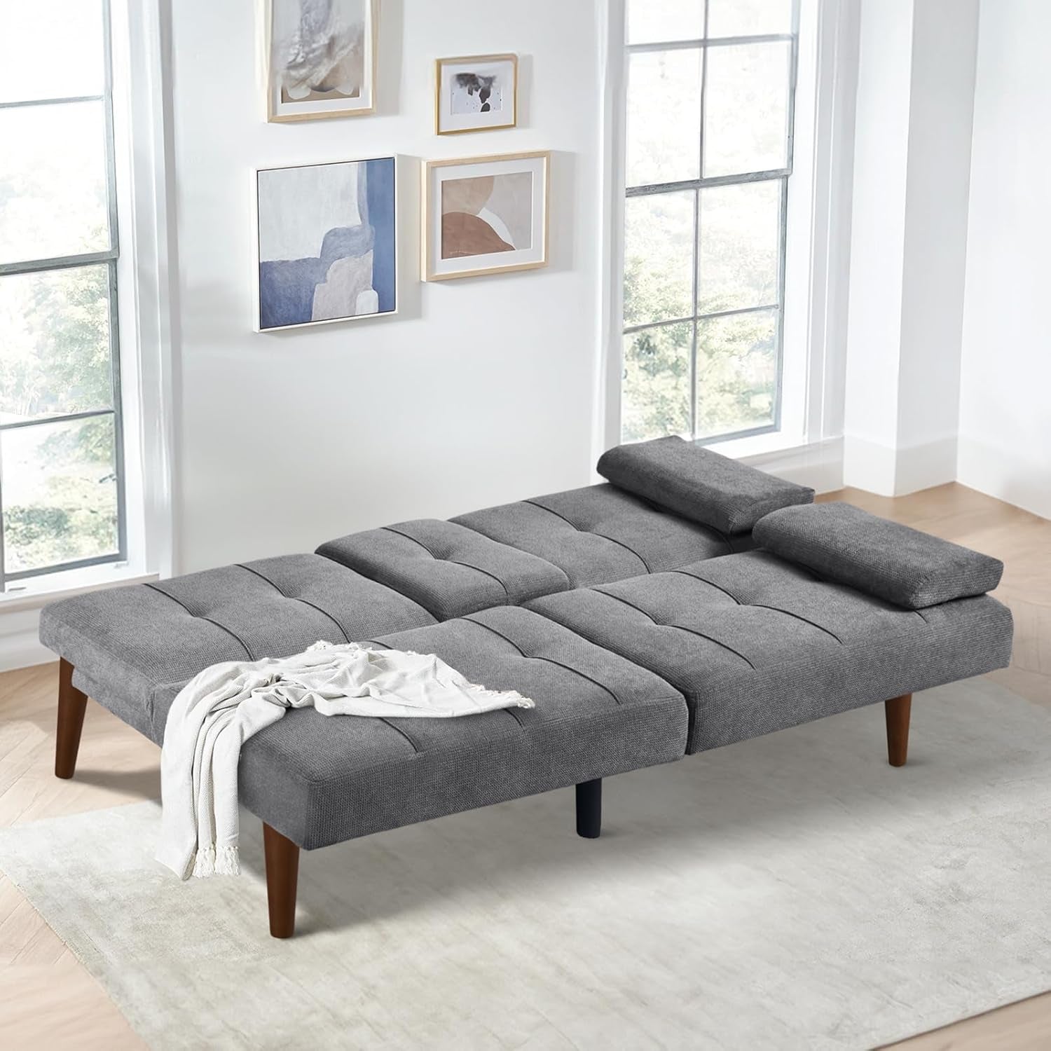 Multi-Functional Convertible Sofa Bed with Adjustable Backrest