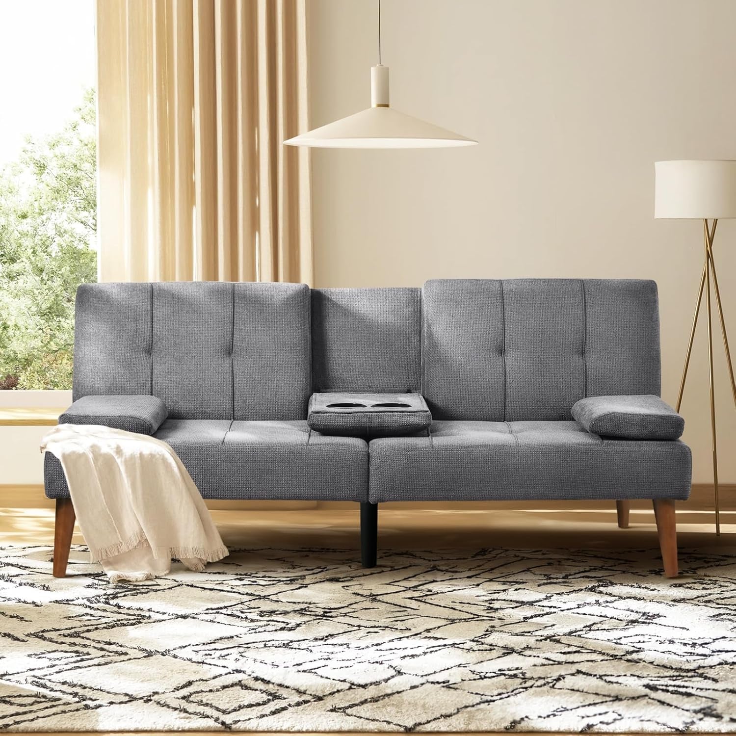 Multi-Functional Convertible Sofa Bed with Adjustable Backrest