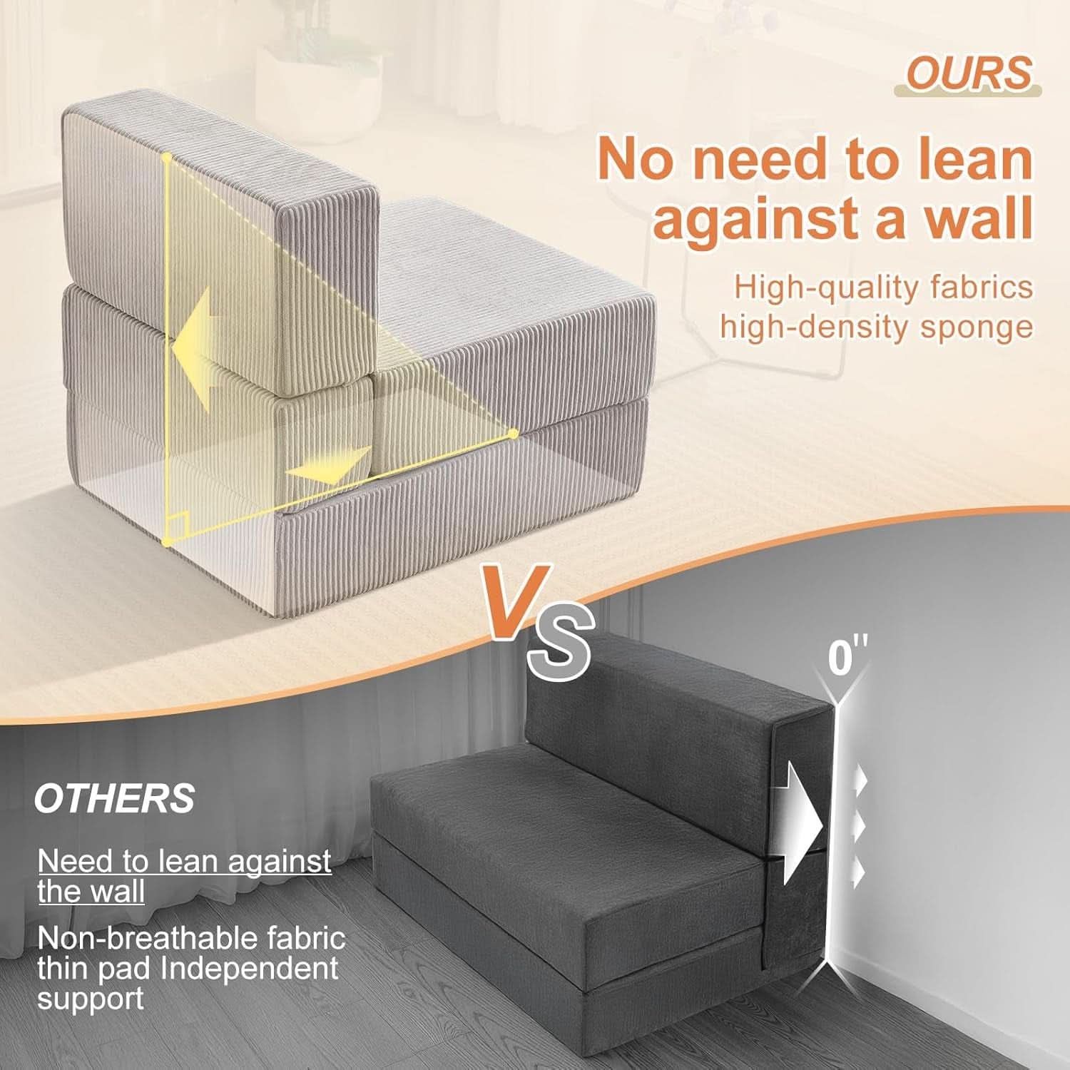 Multifunctional Folding Sofa Bed With Adjustable Backrest