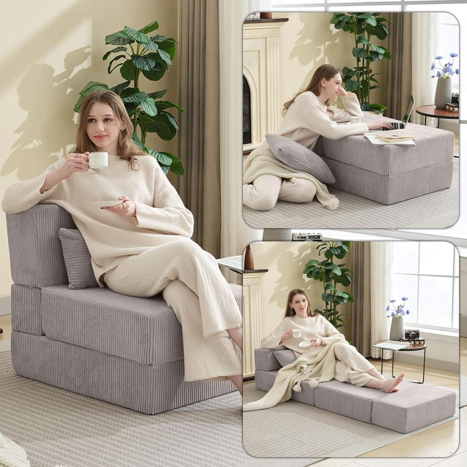 Multifunctional Folding Sofa Bed With Adjustable Backrest
