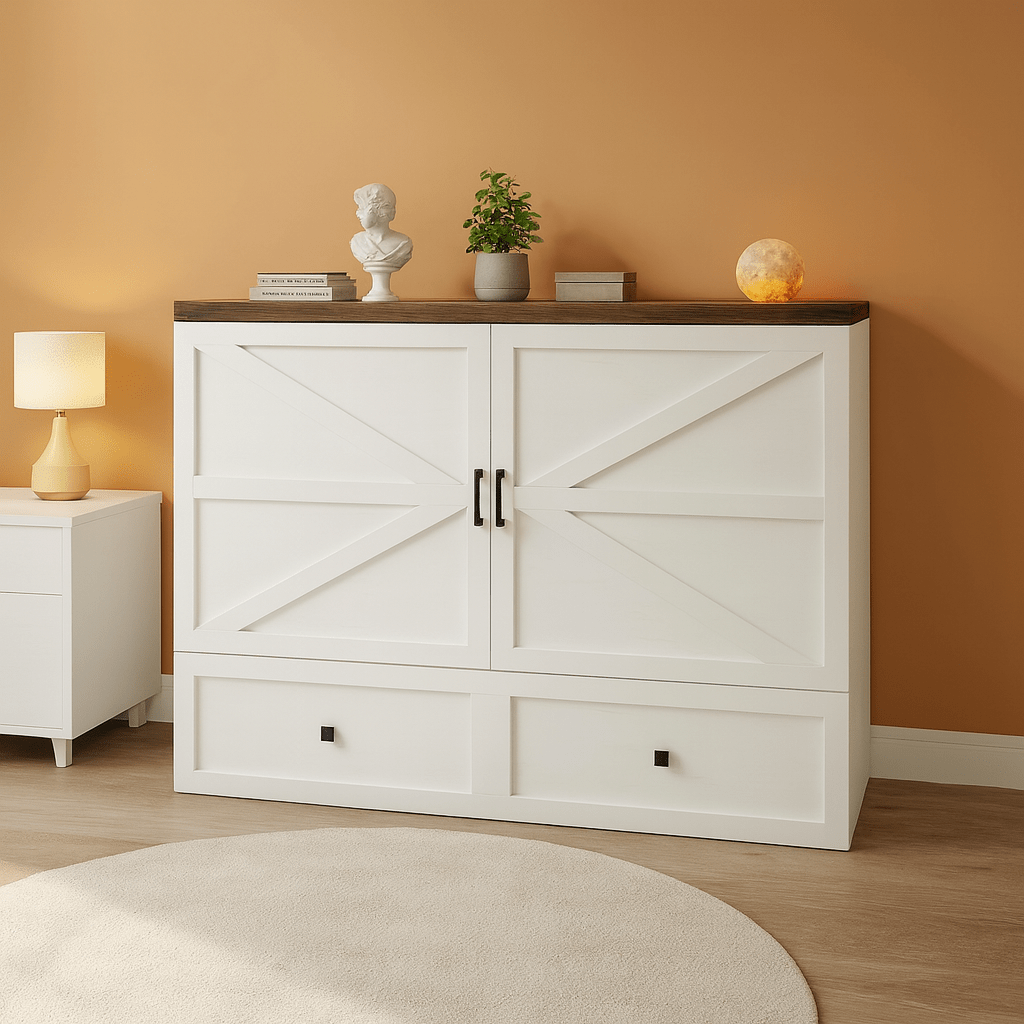 Murphy Bed Cabinet With Charging Station Queen Size