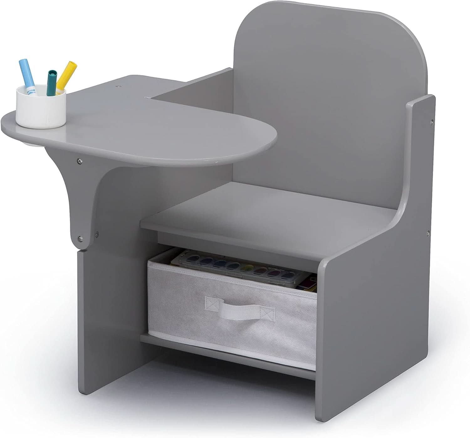 Mysize Chair Desk With Removable Cup Holder Grey Bin