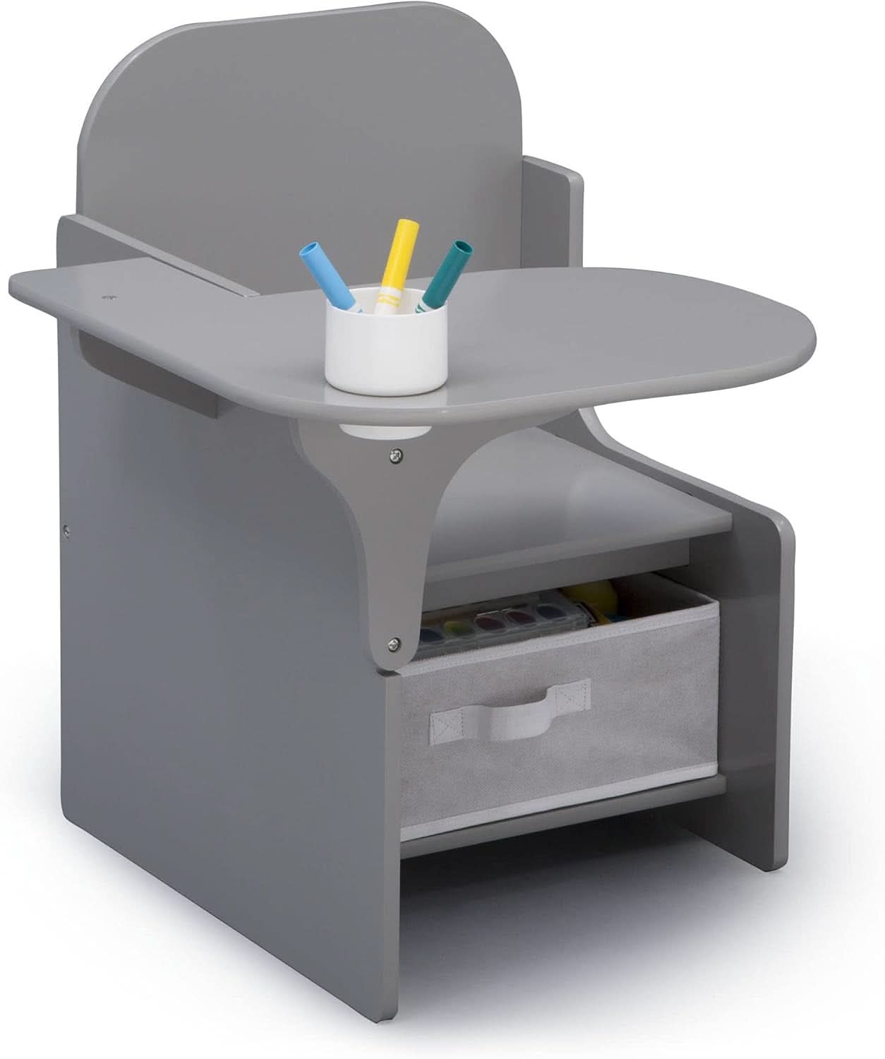 Mysize Chair Desk With Removable Cup Holder Grey Bin