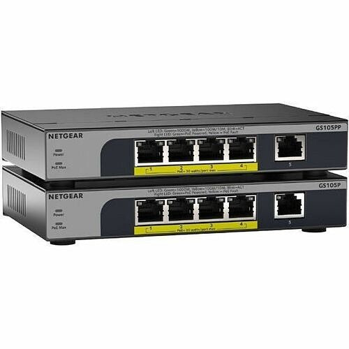 NETGEAR GS105PPv3 5-Port Gigabit PoE+ Switch for Small Business