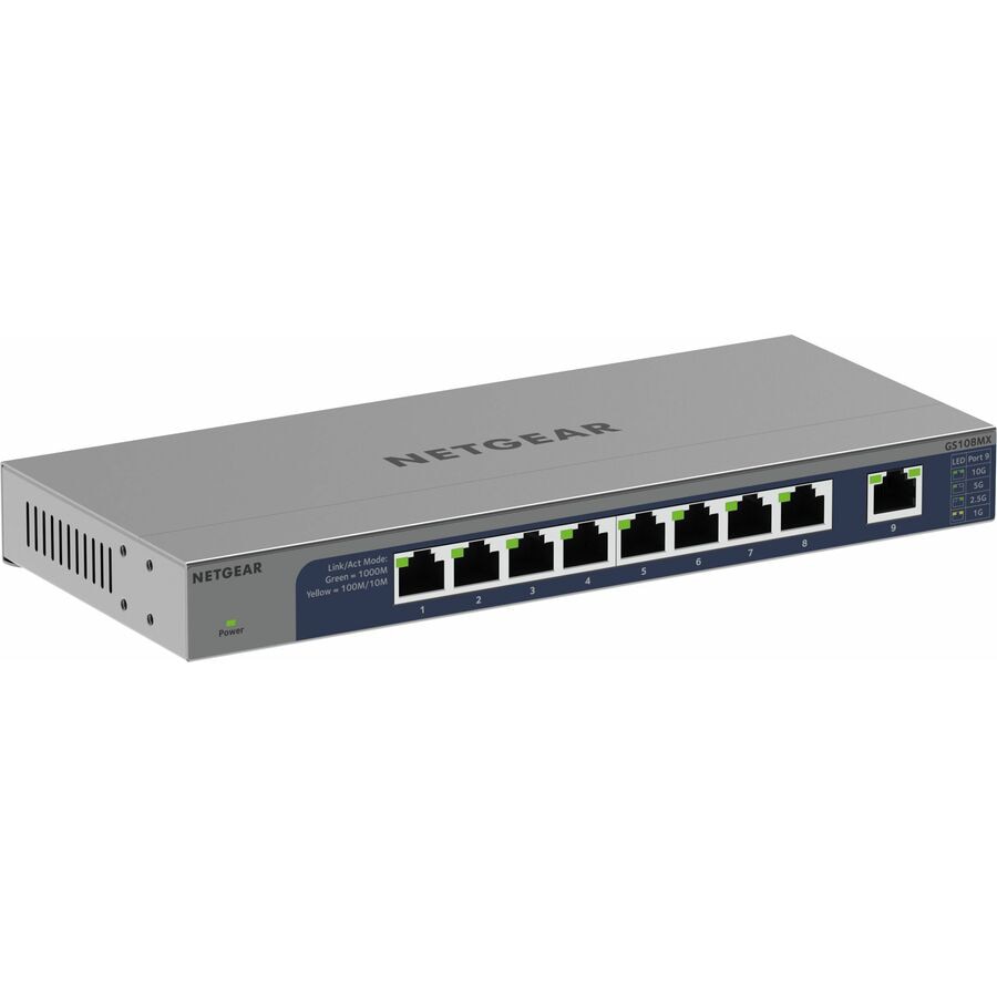 NETGEAR GS108MX 8-Port Gigabit Switch with 10G Multi-Gig Uplink for Small Offices