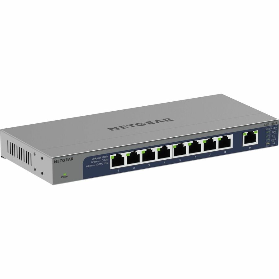 NETGEAR GS108MX 8-Port Gigabit Switch with 10G Multi-Gig Uplink for Small Offices