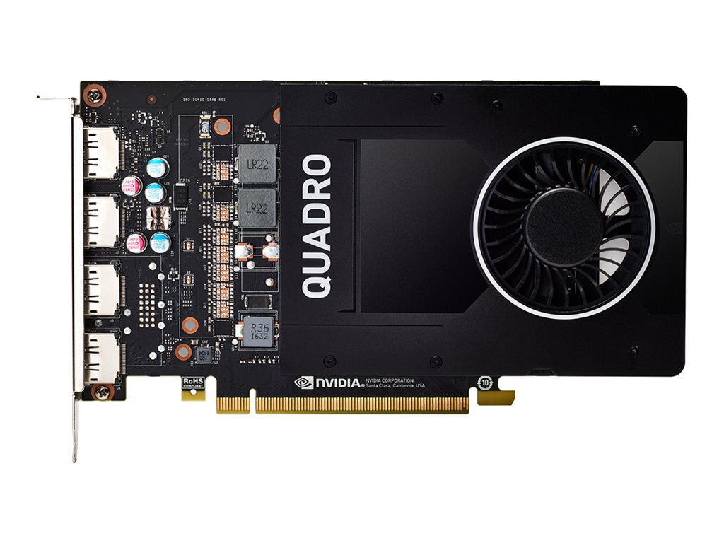 NVIDIA Quadro P2000 - Graphics card - Quadro P2000 - 5 GB GDDR5 - PCIe 3.0 x16 - 4 x DisplayPort - retail VCQP2000-PB