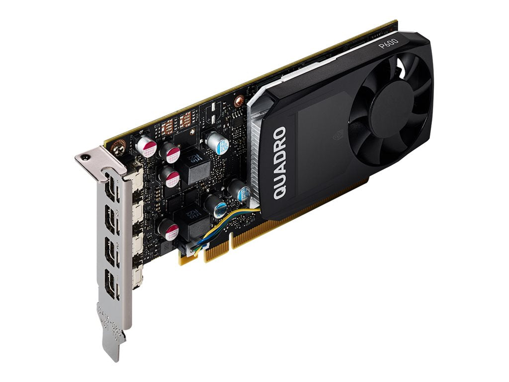 NVIDIA Quadro P600 - Graphics card - Quadro P600 - 2 GB GDDR5 - PCIe 3.0 x16 low profile - 4 x Mini DisplayPort - retail