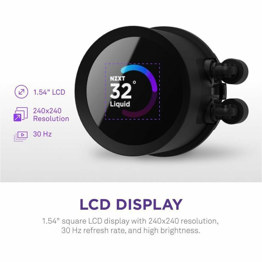 NZXT Kraken 240 240mm AIO Liquid Cooler with LCD Display - 1 Pack