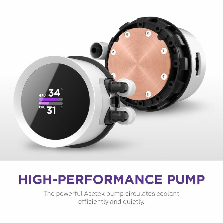 NZXT Kraken 280 RGB RL-KR280-W1 Cooling Fan/Radiator/Water Block/Pump - 1 Pack