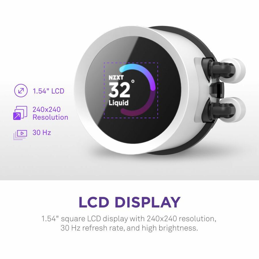 NZXT Kraken 280 RGB RL-KR280-W1 Cooling Fan/Radiator/Water Block/Pump - 1 Pack