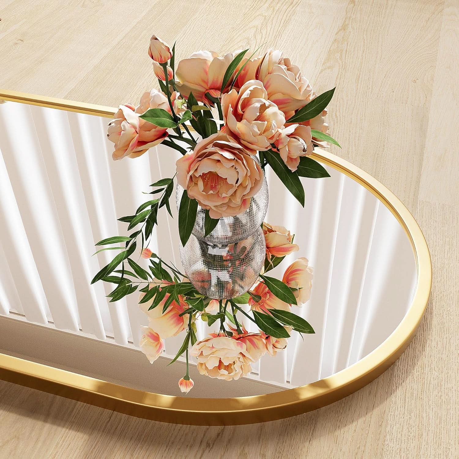 Nanoglass Arch Full Length Standing Mirror 71x26 In Gold