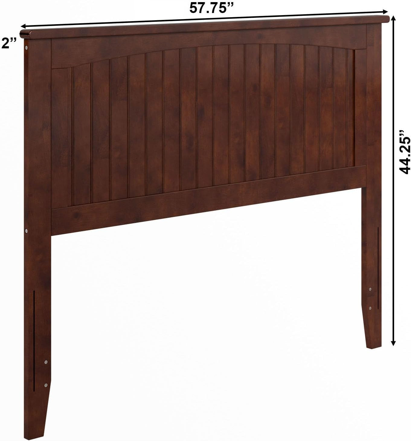 Nantucket Solid Wood Headboard With Charger Walnut Finish