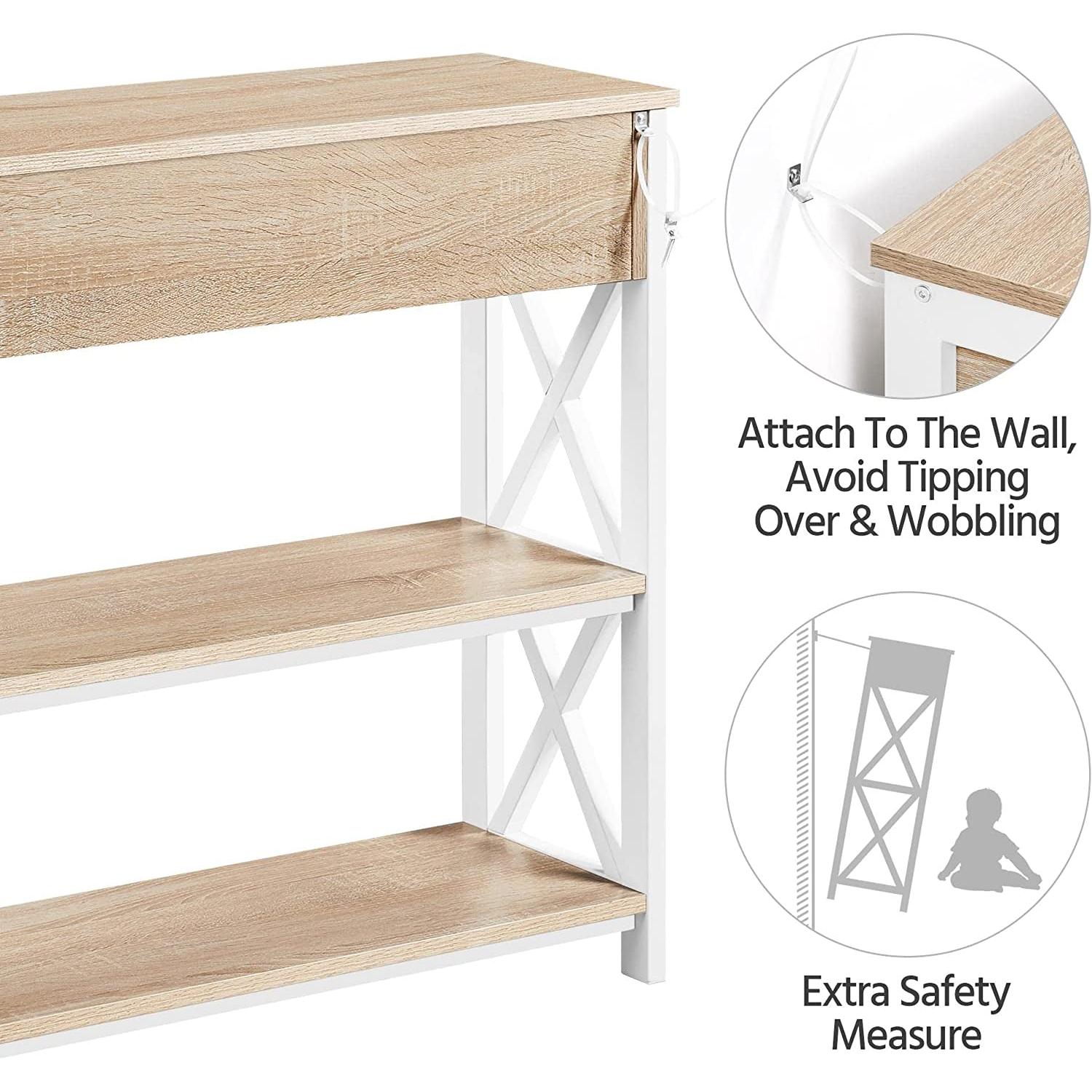Narrow Console Table With Drawer And Shelves 39 Inch