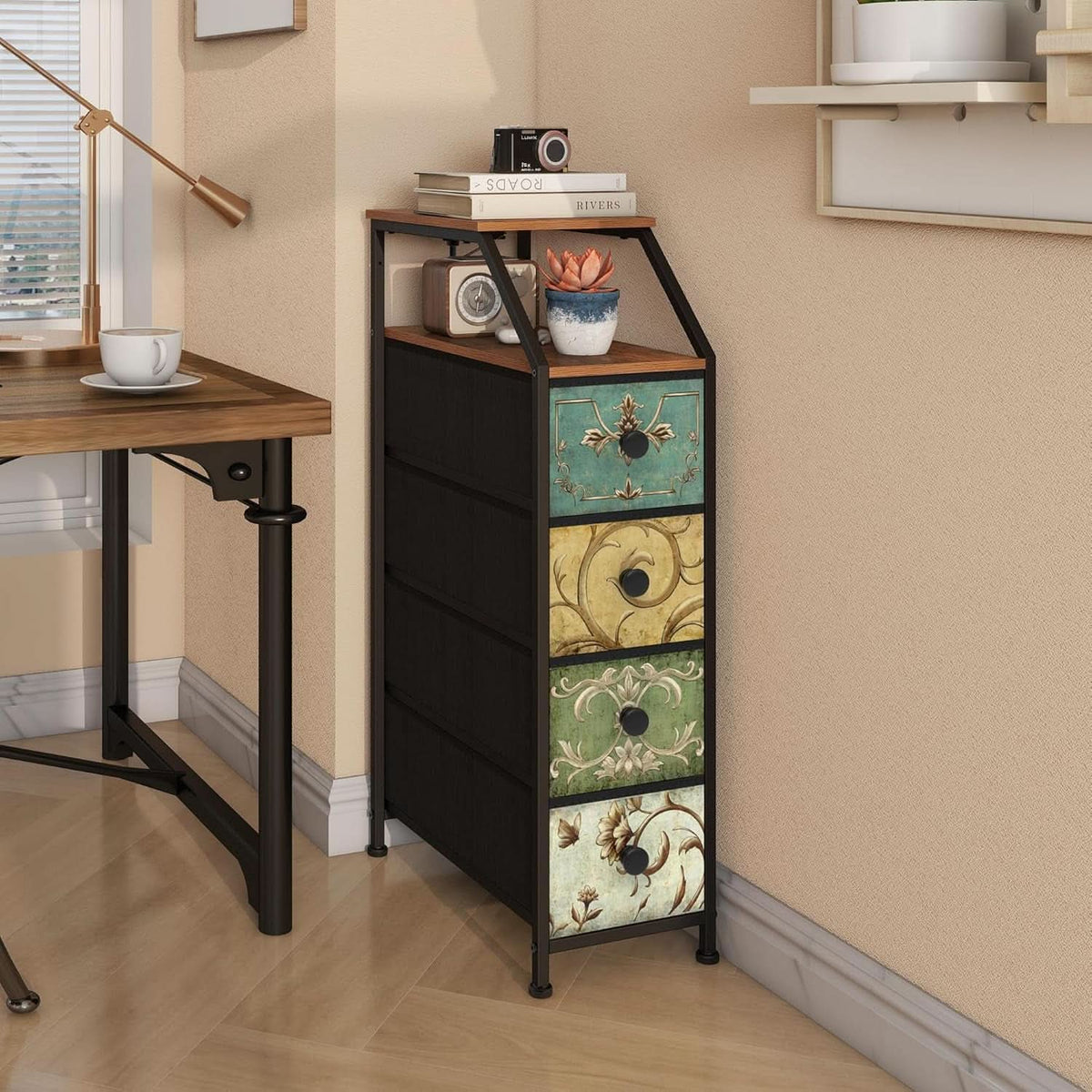 Narrow Tall Dresser With Integrated Charging Station