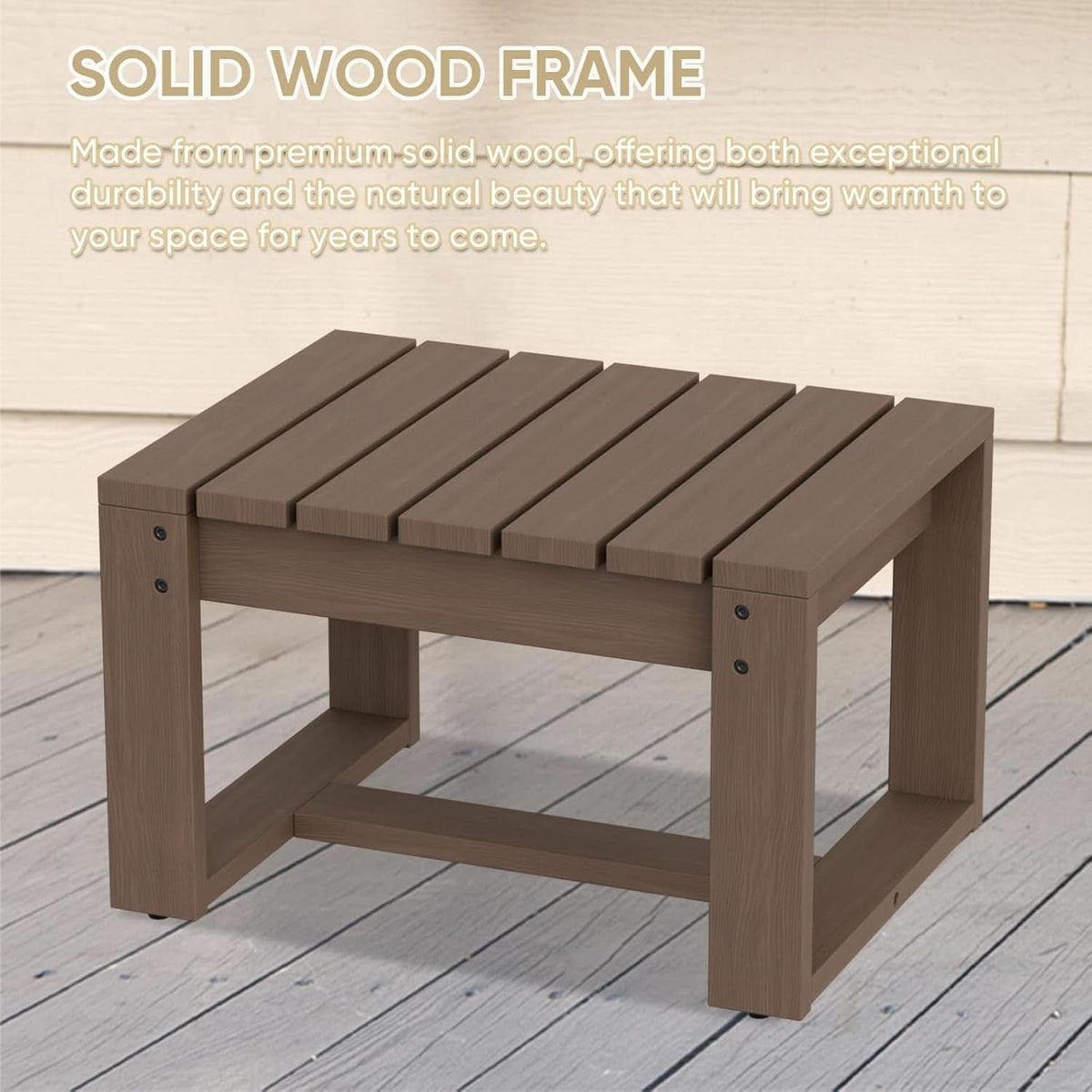 Natural Cedar Outdoor Patio Ottomans Removable Cushions