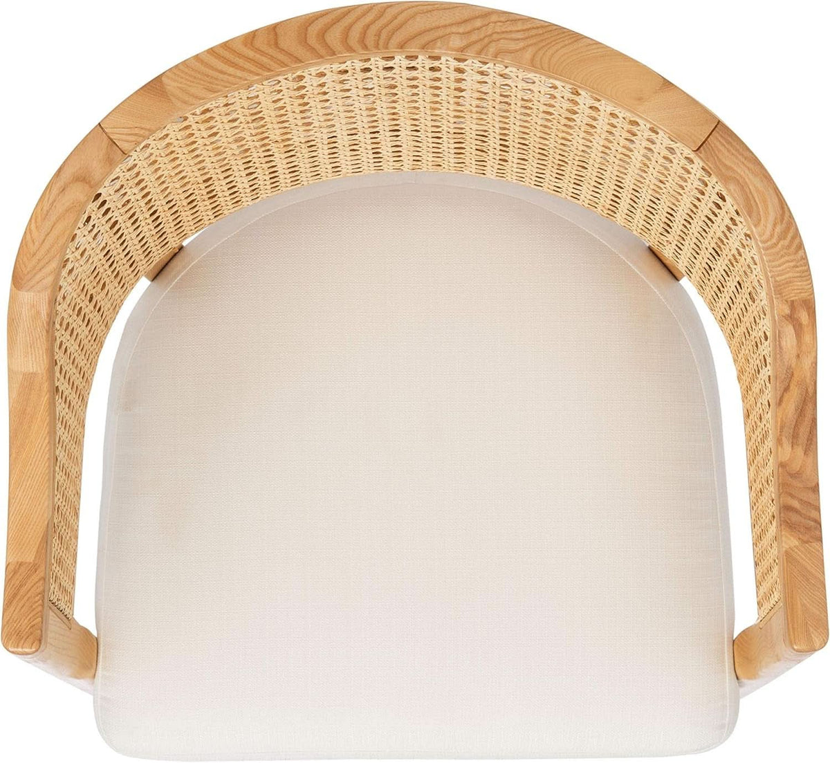 Natural Rattan Accent Chair with Brass Caps Fully Assembled