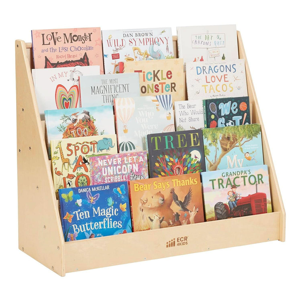 Natural Wood Single Sided Book Display Classroom Bookshelf