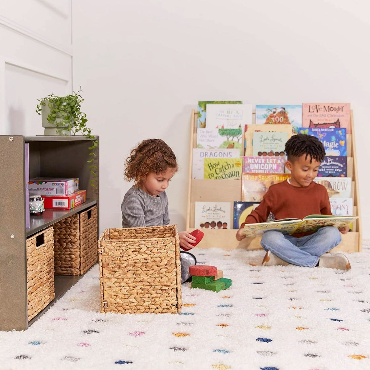 Natural Wood Single Sided Book Display Classroom Bookshelf
