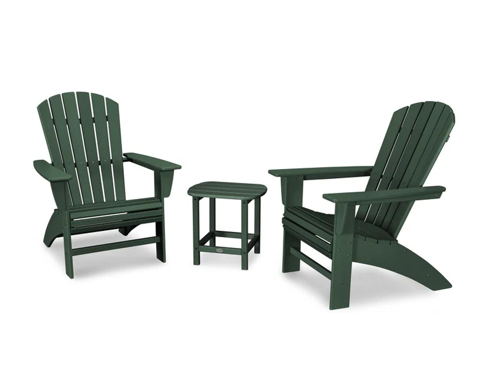Nautical Adirondack Set With Weatherproof Table And Two Chairs