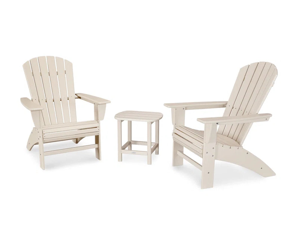 Nautical Adirondack Set With Weatherproof Table And Two Chairs
