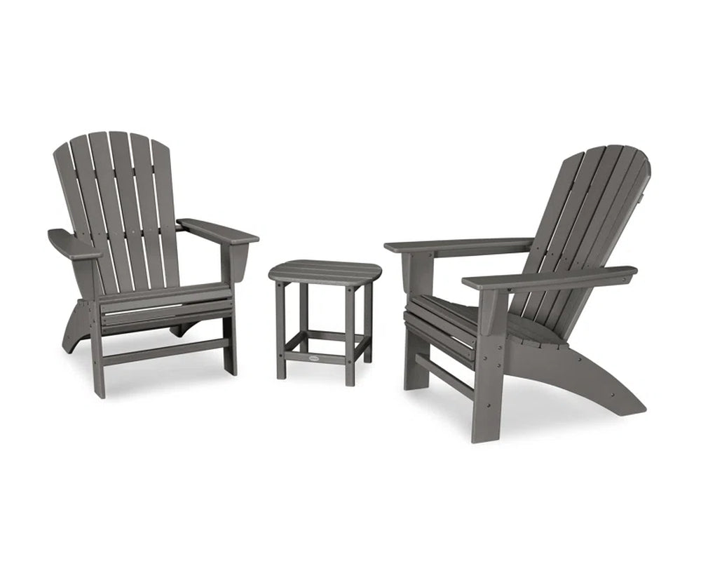 Nautical Adirondack Set With Weatherproof Table And Two Chairs