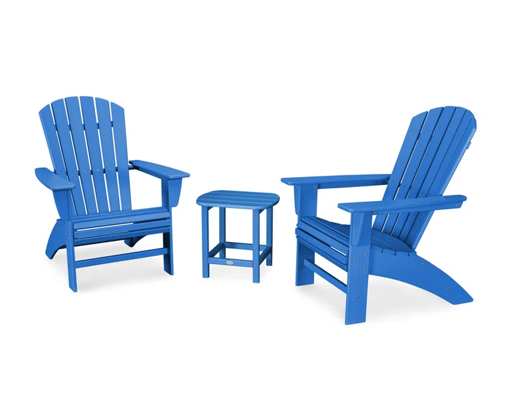 Nautical Adirondack Set With Weatherproof Table And Two Chairs