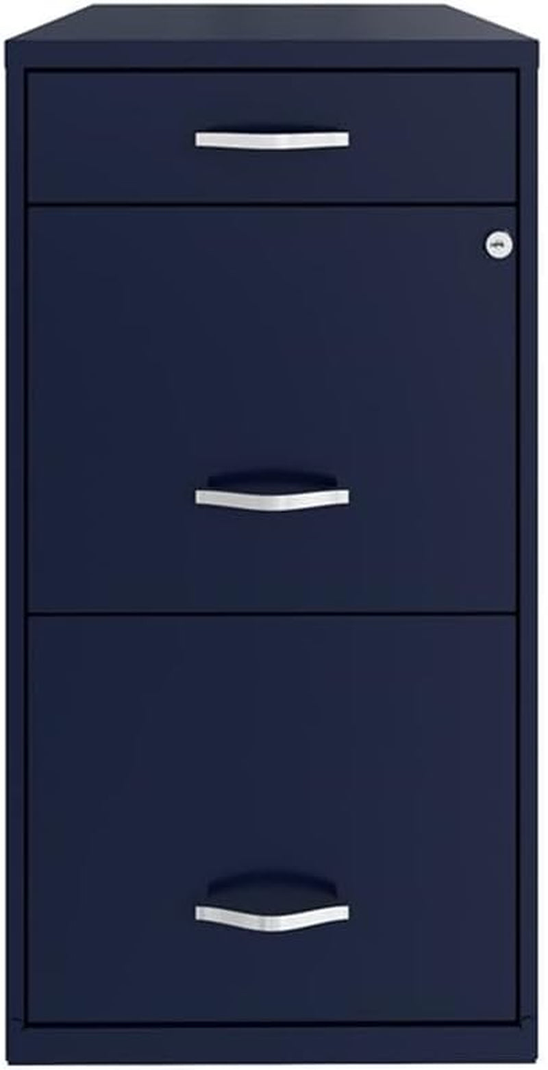 Navy 18 Inch Deep 3 Drawer Metal File Cabinet Letter Size