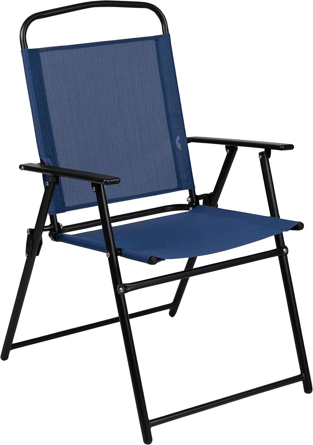 Navy 6 Piece Patio Garden Set With Table Umbrella Chairs
